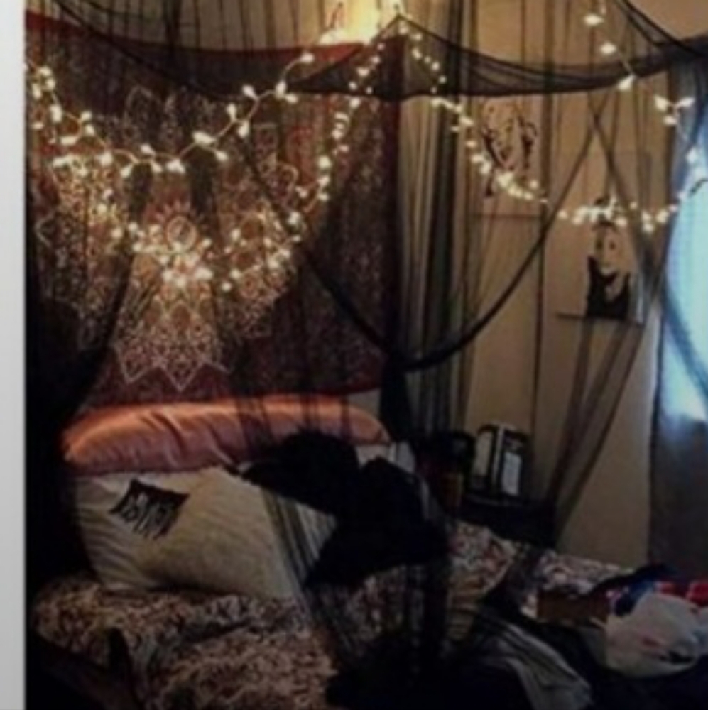 Mosquito NET for Bed Canopy, Four Corner Post Curtains Bed Canopy Elegant